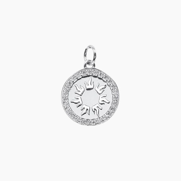 Crystal Collection Pendants Pendant Radiant Sun Medallion (Silver)