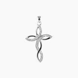 Crystal Collection Pendants Pendant Swarovski Crystal Braided Cross Pendant in Sterling Silver