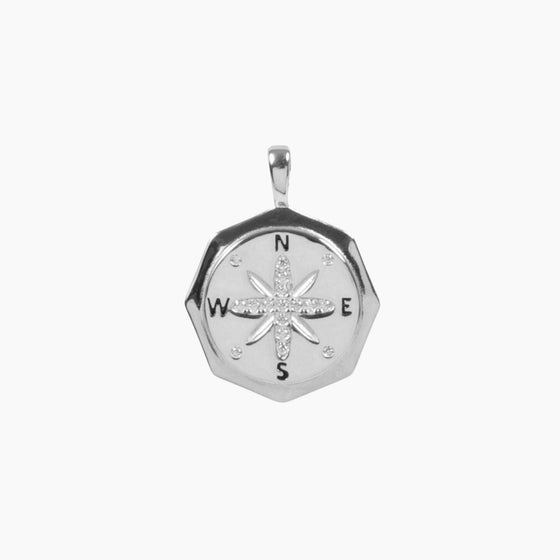 Crystal Collection Pendants Pendant True North Compass Pendant with CZ Accents