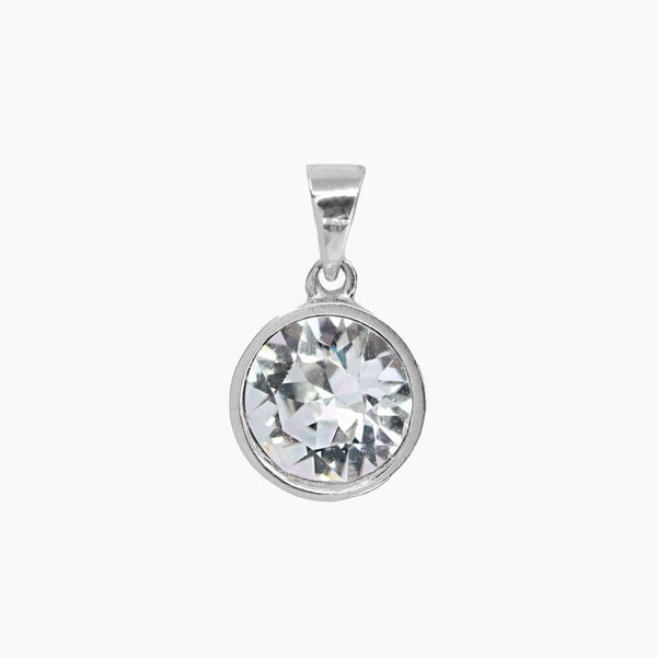 Crystal Collection Pendants Round Single Crystal Bezel-Set Pendant
