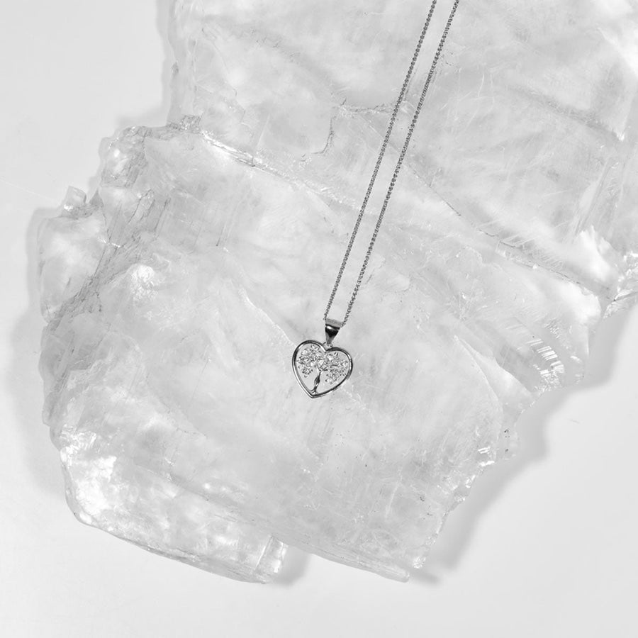 Crystal Collection Pendants Small Heart Tree of Life CZ Pendant