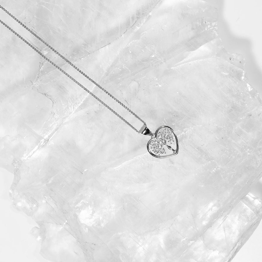 Crystal Collection Pendants Small Heart Tree of Life CZ Pendant