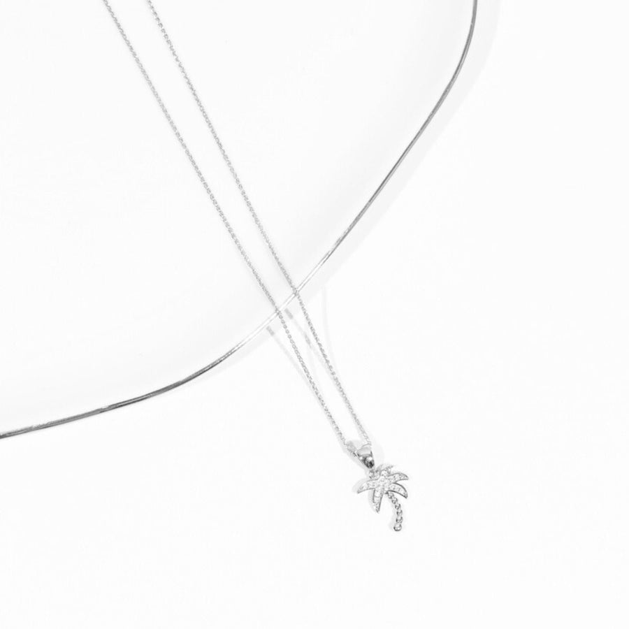 Crystal Collection Pendants Sterling Silver CZ Palm Tree Pendant
