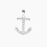 Crystal Collection Pendants Sterling Silver CZ Small Anchor Pendant