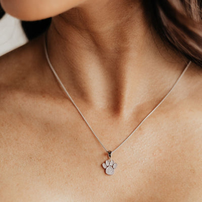 CZ Paw Charm (Silver)