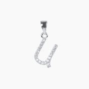 Crystal Collection Pendants U Sterling Silver CZ Small Initial Pendant