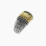 David Beck Bali Rings 6 / Silver Large Bali Sterling Silver Ring with 14K Gold Detail
