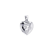 Small Heart Paw Pendant (Silver)