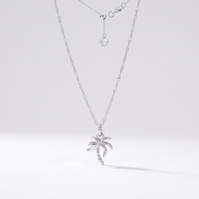 Dainty Palm Tree Charm (Silver)