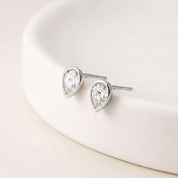 Cami Teardrop CZ Stud Earrings (Silver)