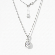 Teardrop CZ Pendant (Silver)