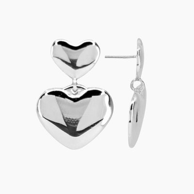 Mabel Heart Earrings (Silver)