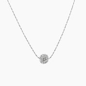 Small Swarovski Crystal Single Ball Necklace (Silver)
