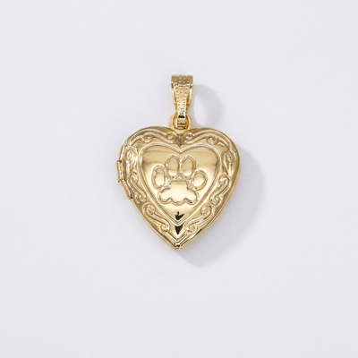 Paw Print Heart Locket