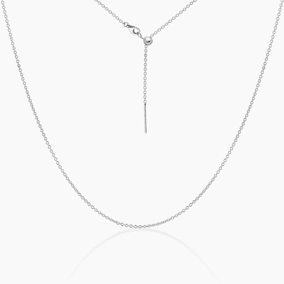Tessa Adjustable Threader Cable Chain 23" (Silver)
