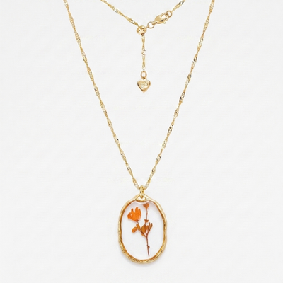 Amber Wildflower Adjustable Necklace