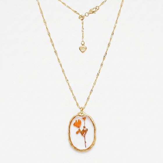 Amber Wildflower Adjustable Necklace