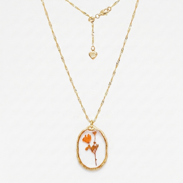 Amber Wildflower Adjustable Necklace