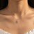 CZ Cross Adjustable Necklace (Silver)