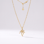 Dainty Palm Tree Charm (Gold)