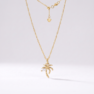 Dainty Palm Tree Charm (Gold)