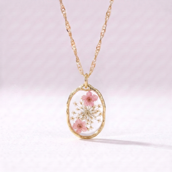 Blush Meadow Wildflower Adjustable Necklace