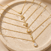 Teardrop CZ Pendant (Gold)