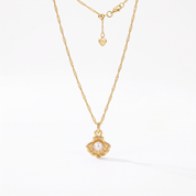 Tiny Seashell Pearl Charm (Gold)