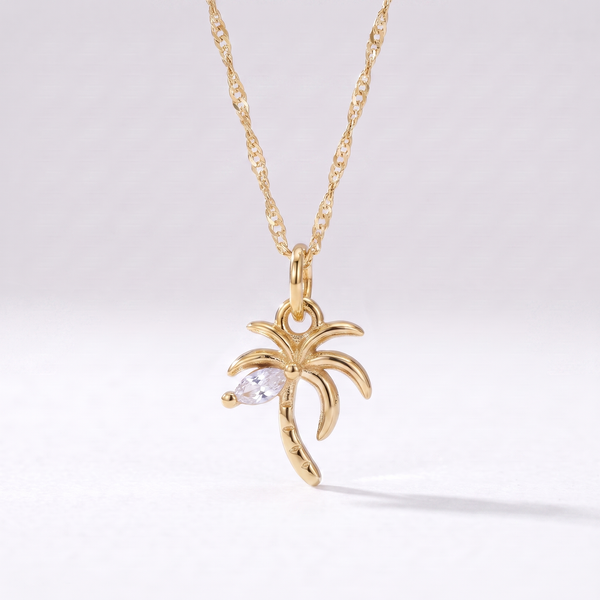 Dainty Palm Tree Charm (Gold)
