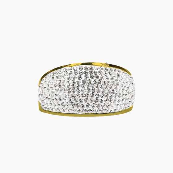 Swarovski Crystal Curved Ring (Gold)