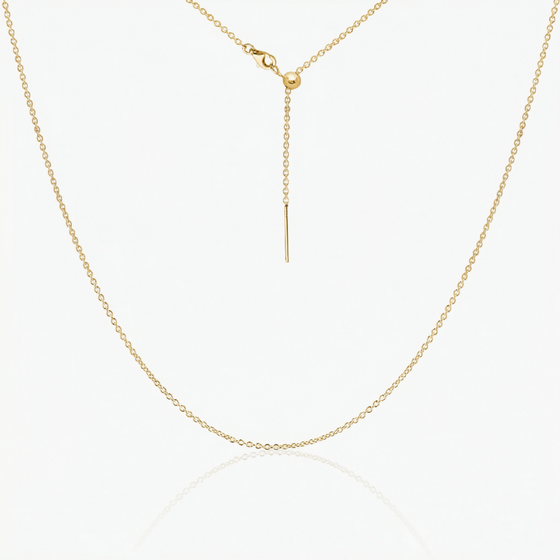 Tessa Adjustable Threader Cable Chain 23" (Gold)
