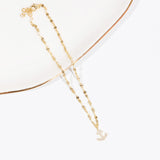 Eros Milano Anklets 9" + 1" Extension Anchor CZ Charm Anklet (Gold)