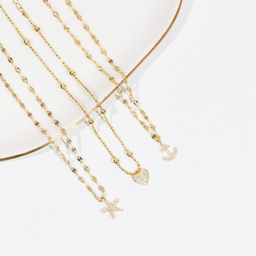 Eros Milano Anklets 9" + 1" Extension Starfish CZ Charm Anklet (Gold)