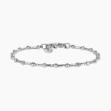 Eros Milano Bracelets 6" / Silver Lunar Small Bead Bracelet in Rhodium Overlay