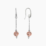 Eros Milano Earrings Rose Gold Sirius Ball Earrings in Rose Gold and Rhodium Overlay