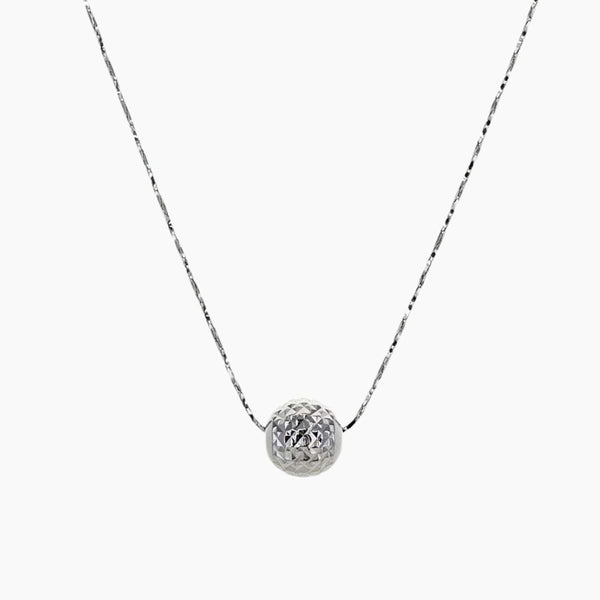 Diamond-Cut Single Ball Necklace | Roma Designer Jewelry