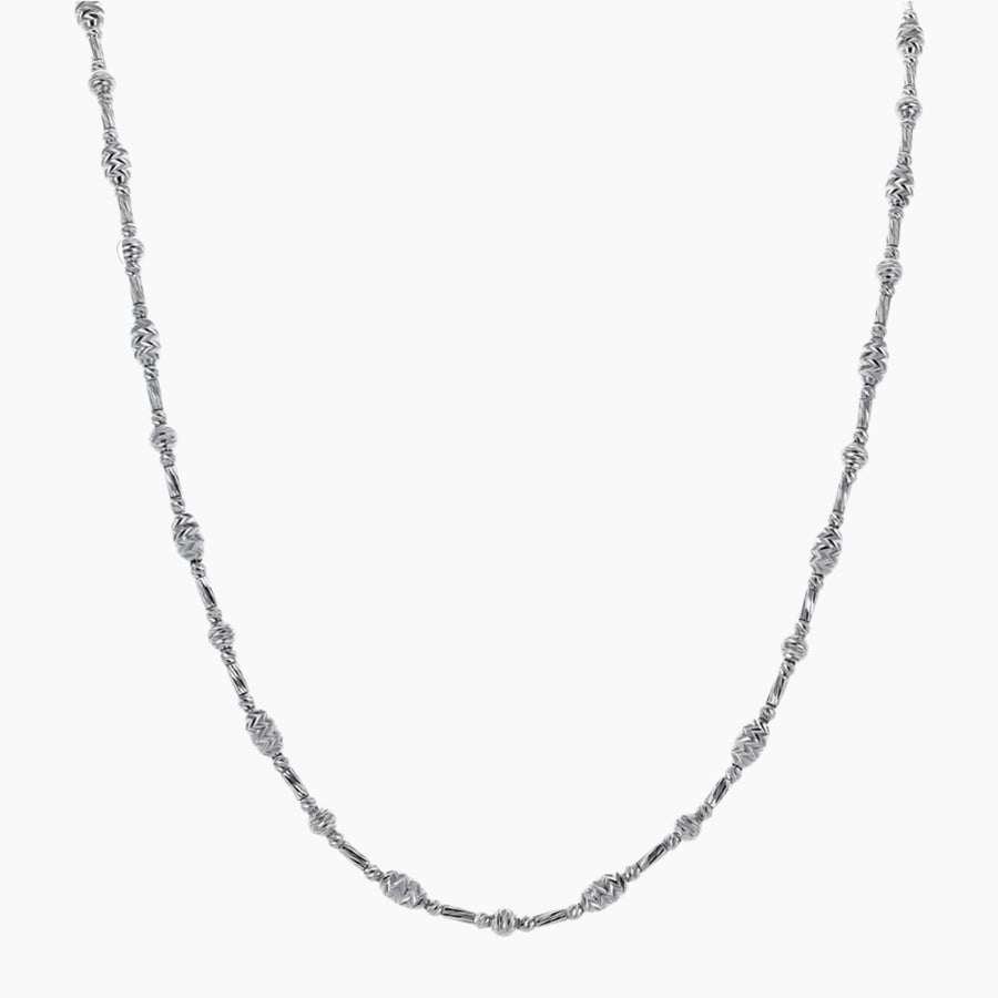 Eros Milano Necklaces Silver Galatea Lunar Bead Necklace in Rhodium Overlay