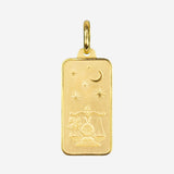 Eros Milano Pendants Libra Zodiac Rectangle Pendant (Gold)