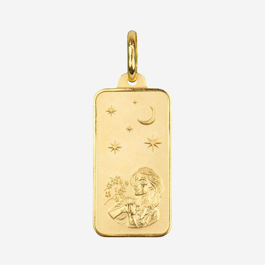 Eros Milano Pendants Virgo Zodiac Rectangle Pendant (Gold)