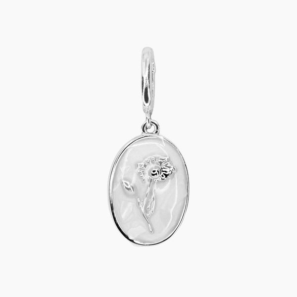 Grace Blooms Charm April - Daisy Birth Flower Charm (Silver)