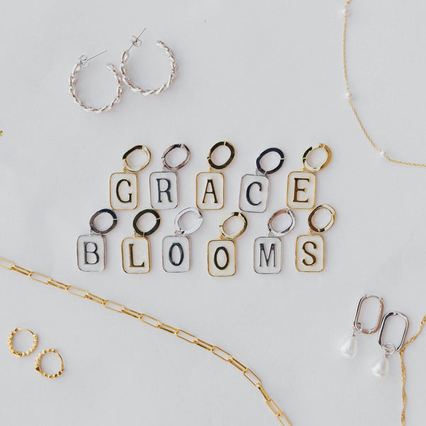 Grace Blooms Charm Classic Initial Charm (Silver)