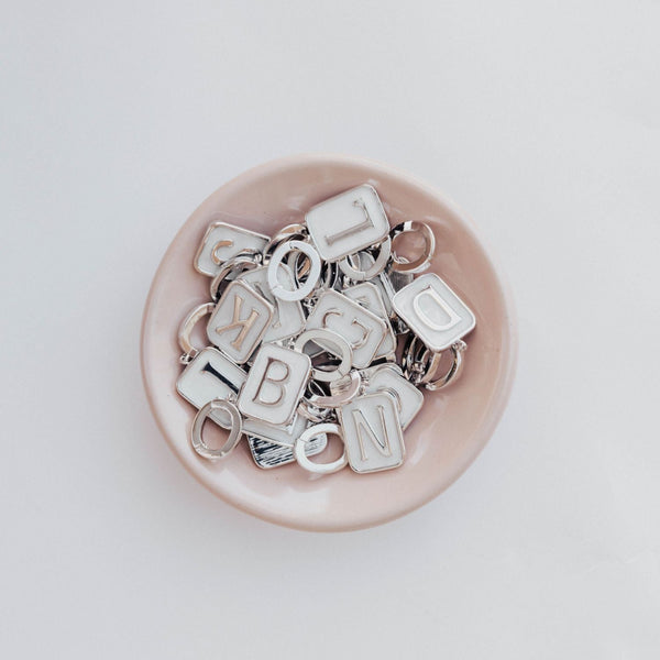 Grace Blooms Charm Classic Initial Charm (Silver)