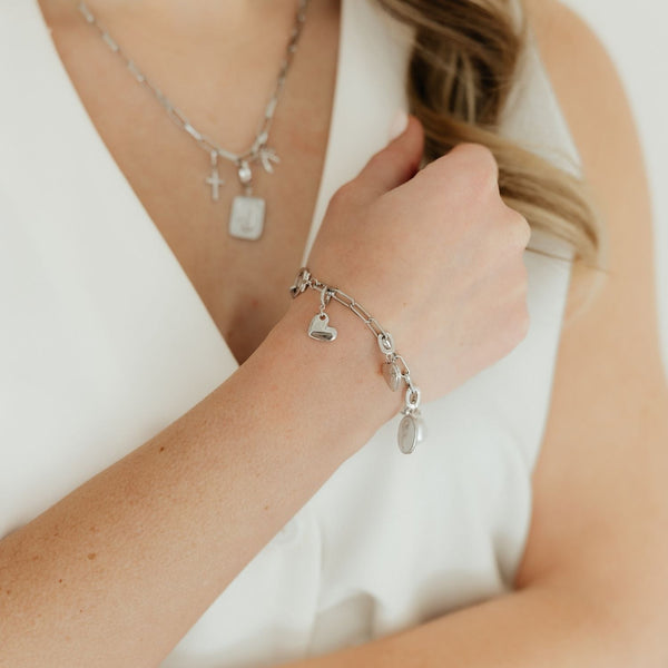 Grace Blooms Charm Heart Charm (Silver)