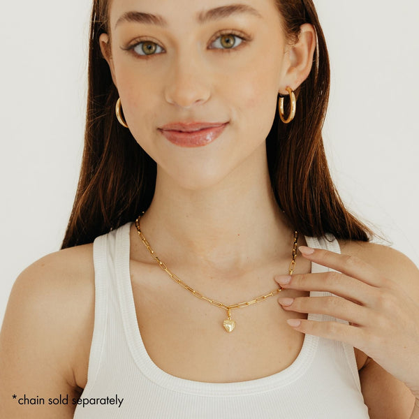 Grace Blooms Charm Heart Locket Charm (Gold)