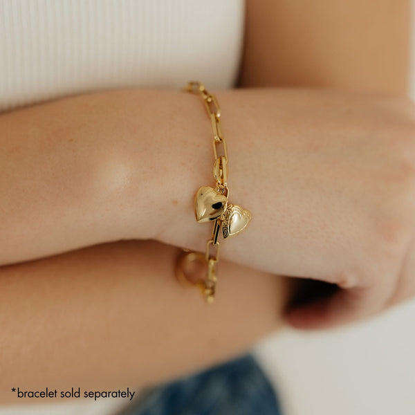 Grace Blooms Charm Heart Locket Charm (Gold)