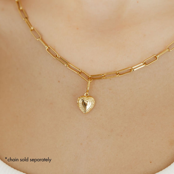 Grace Blooms Charm Heart Locket Charm (Gold)