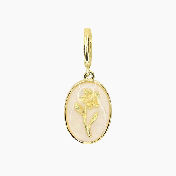 Grace Blooms Charm March - Cherry Blossom Birth Flower Charm (Gold)