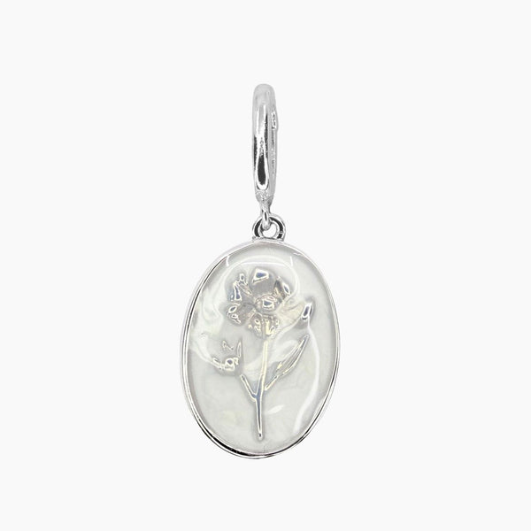 Grace Blooms Charm October - Marigold Birth Flower Charm (Silver)