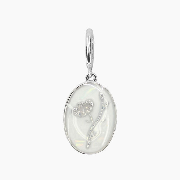 Grace Blooms Charm September - Peony Birth Flower Charm (Silver)
