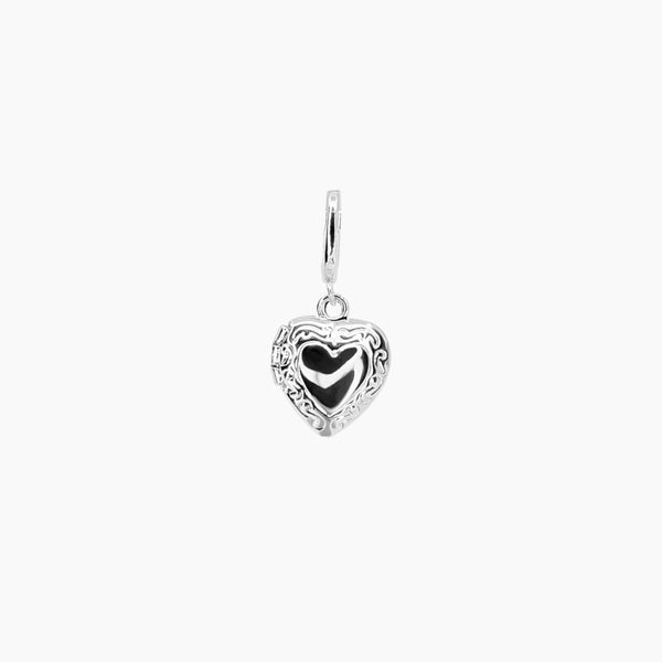 Grace Blooms Charm Silver Heart Locket Charm (Silver)